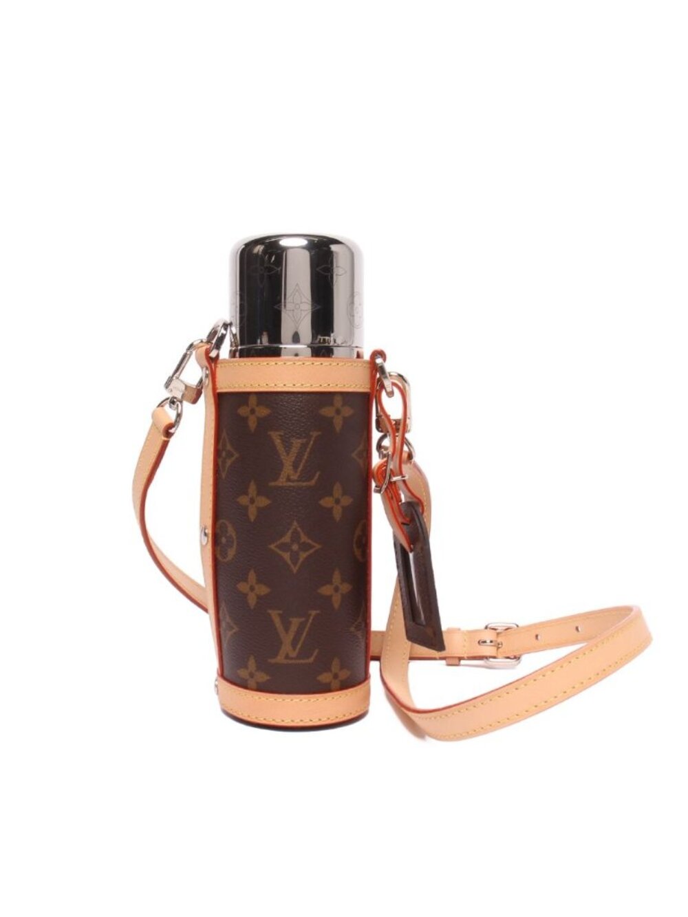 Louis Vuitton Water Bottle with Stainless Steel Holder Flask Monogram Shoulder